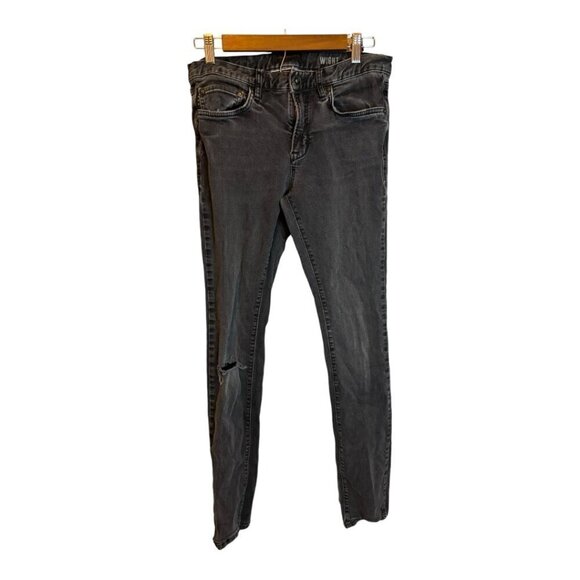 John Varvatos Jeans Women's‎ Size 30 Wight Distressed Skinny Denim Gray Black - Picture 1 of 4